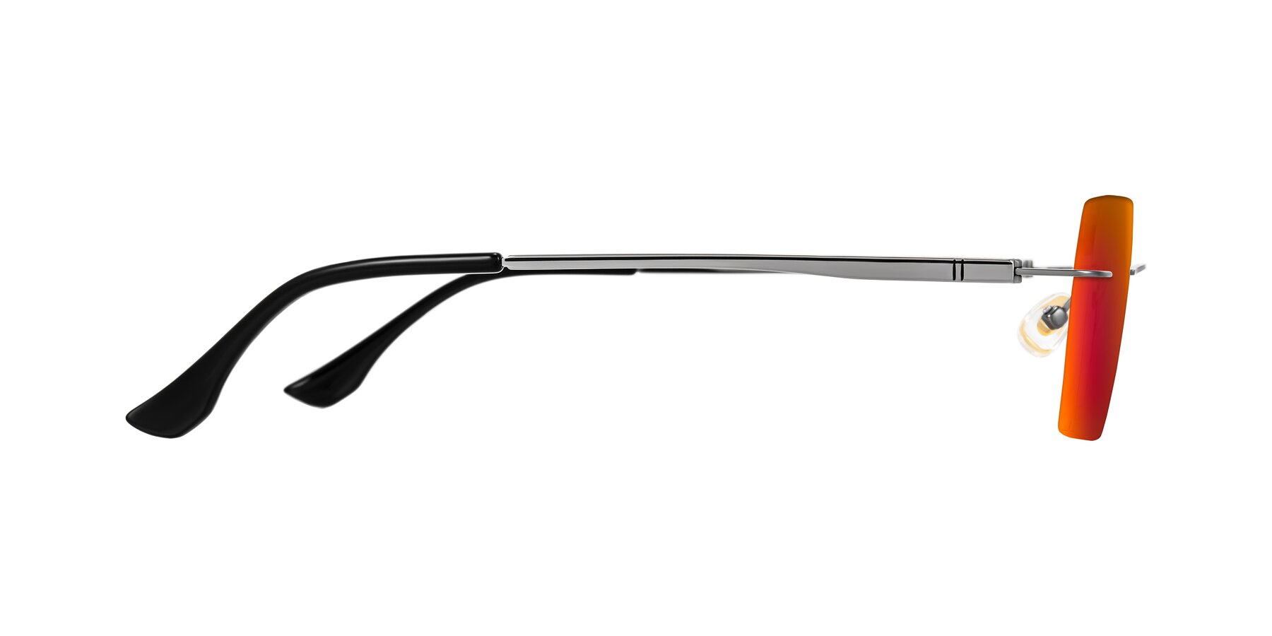 Side of Tranquil in Gunmetal with Red Gold Mirrored Lenses