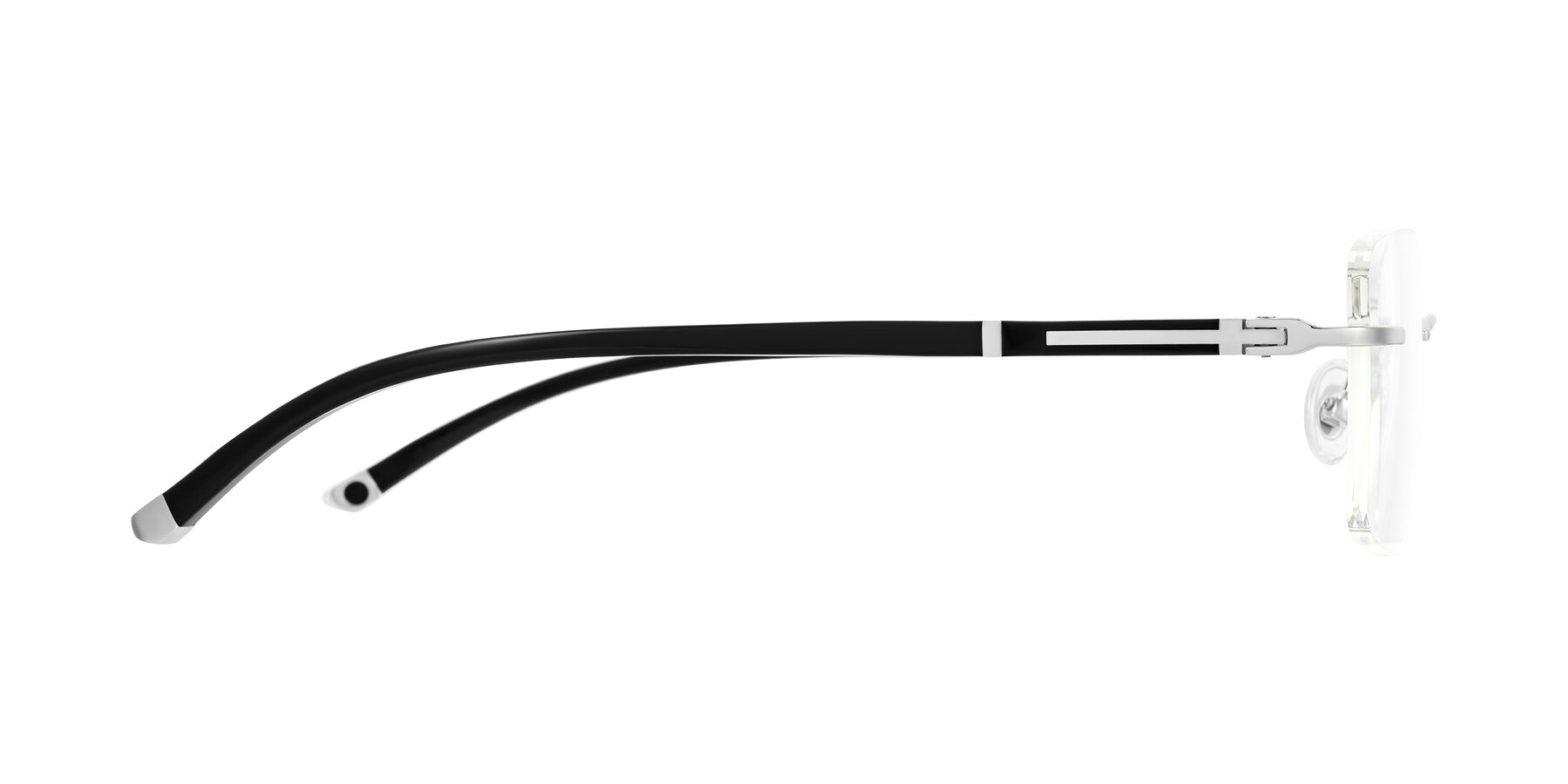 Side of Mist in Sliver/Black with Clear Reading Eyeglass Lenses