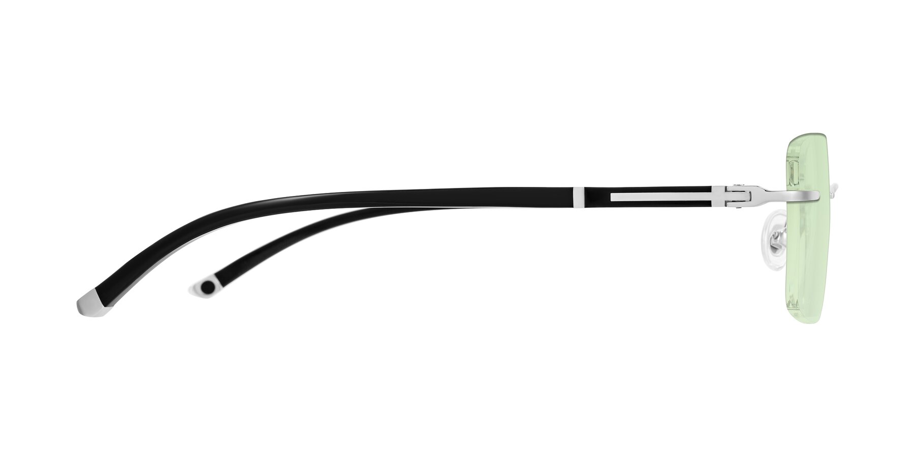 Side of Mist in Sliver/Black with Light Green Tinted Lenses
