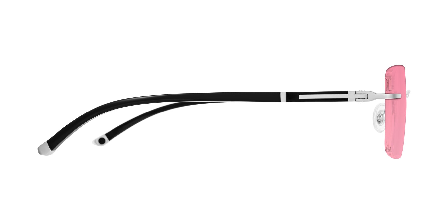 Side of Mist in Sliver/Black with Pink Tinted Lenses