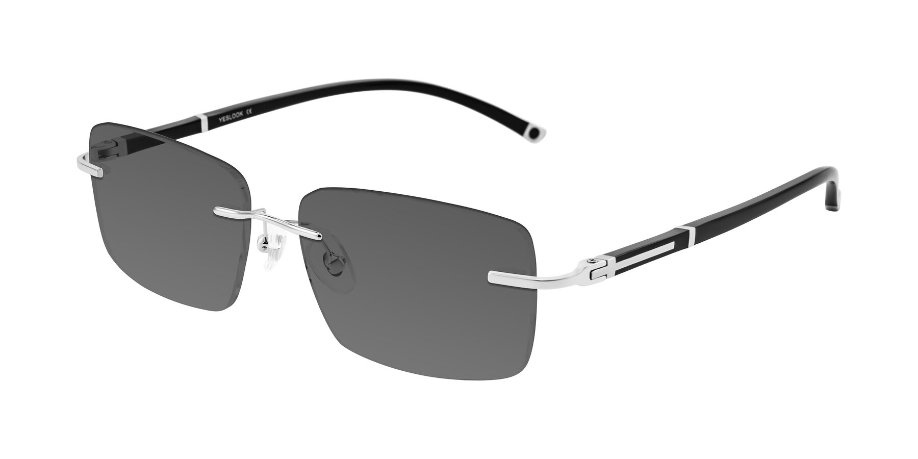Angle of Mist in Sliver/Black with Medium Gray Tinted Lenses
