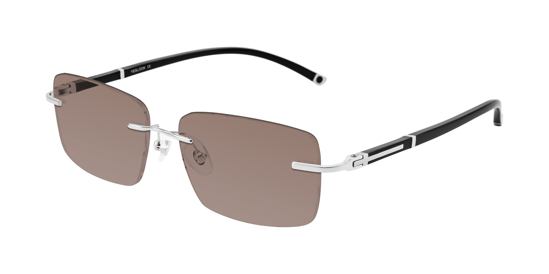Angle of Mist in Sliver/Black with Medium Brown Tinted Lenses