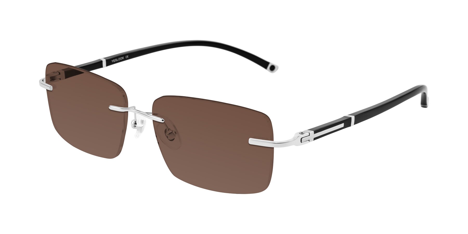 Angle of Mist in Sliver/Black with Brown Tinted Lenses