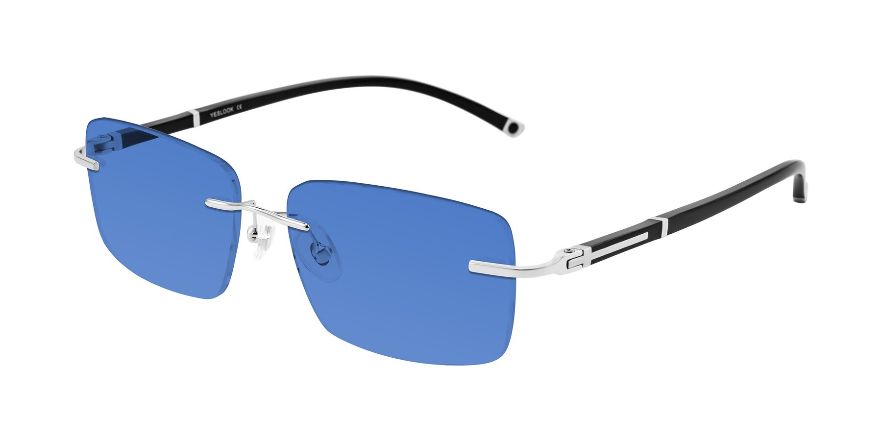 Angle of Mist in Sliver/Black with Blue Tinted Lenses
