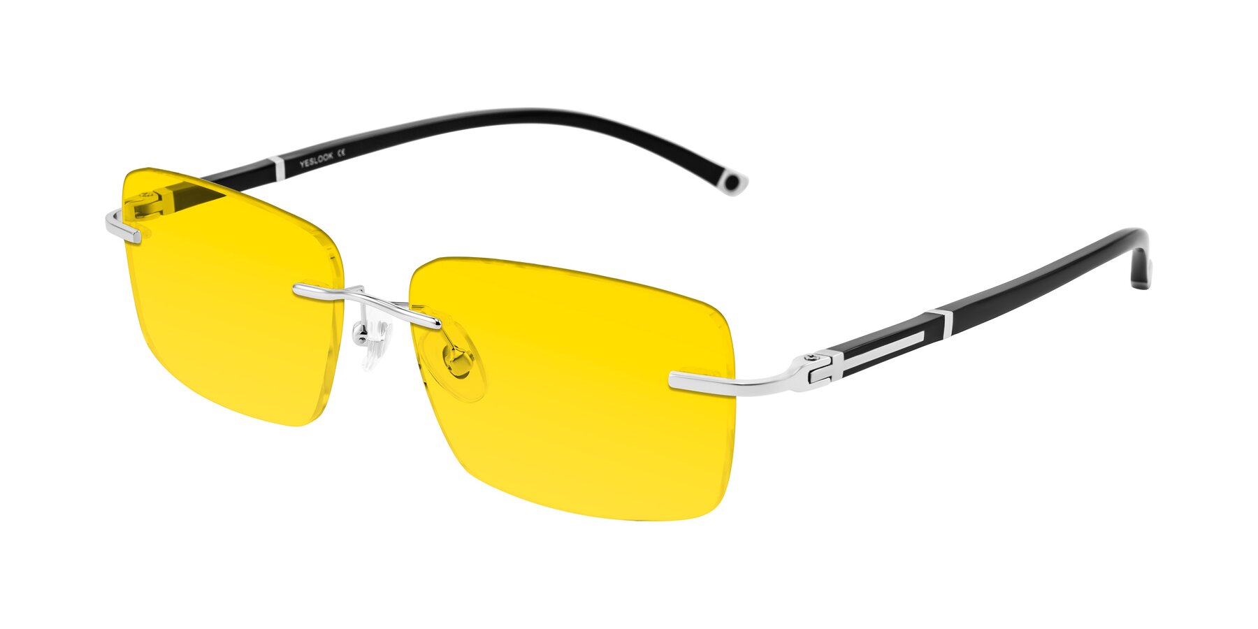 Angle of Mist in Sliver/Black with Yellow Tinted Lenses