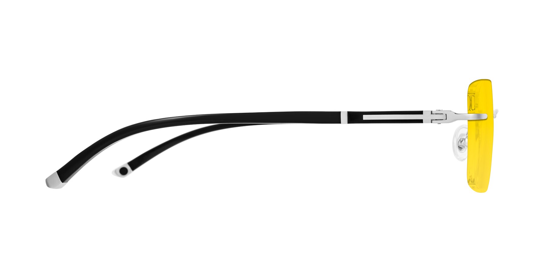 Side of Mist in Sliver/Black with Yellow Tinted Lenses
