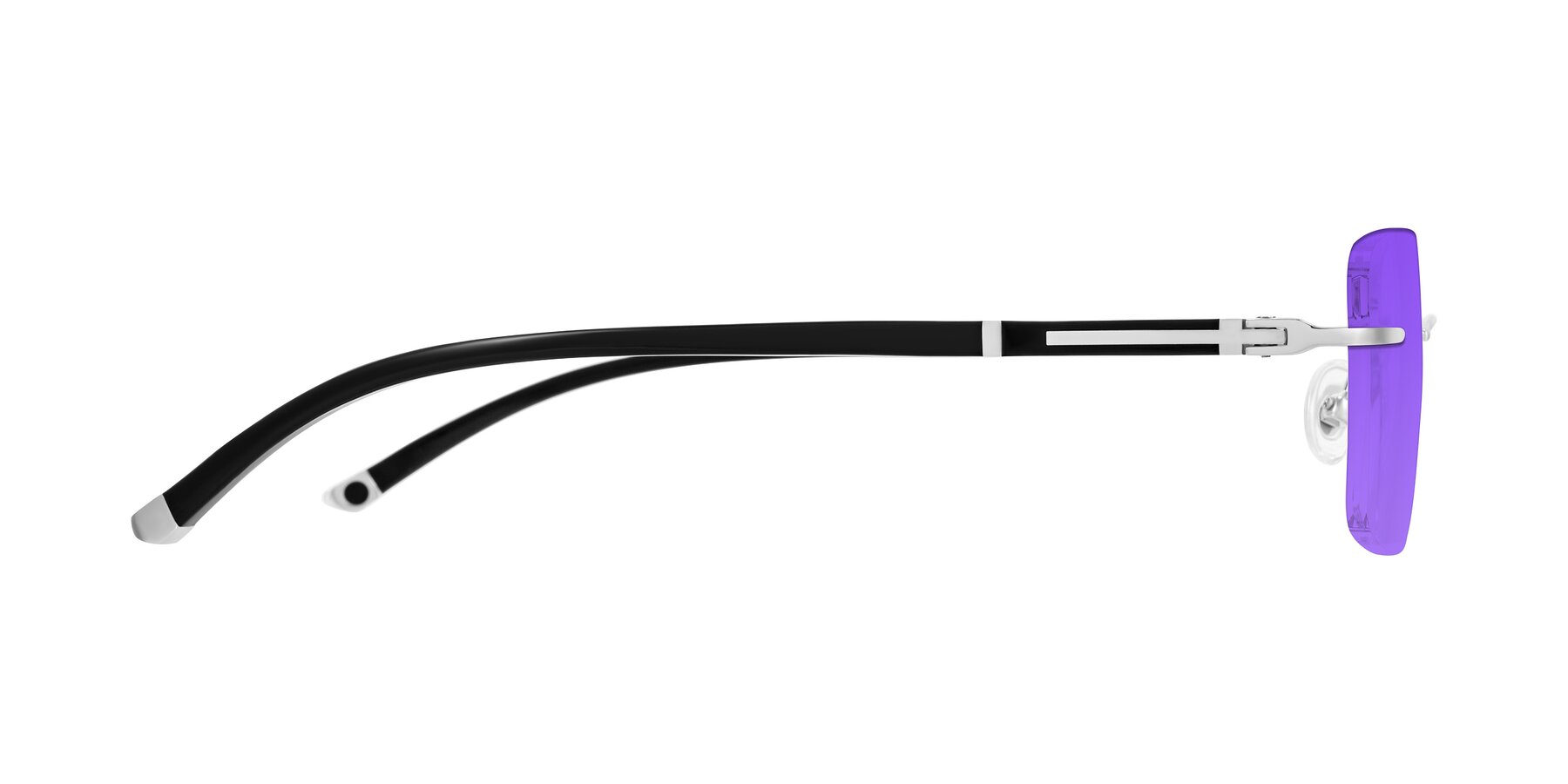 Side of Mist in Sliver/Black with Purple Tinted Lenses