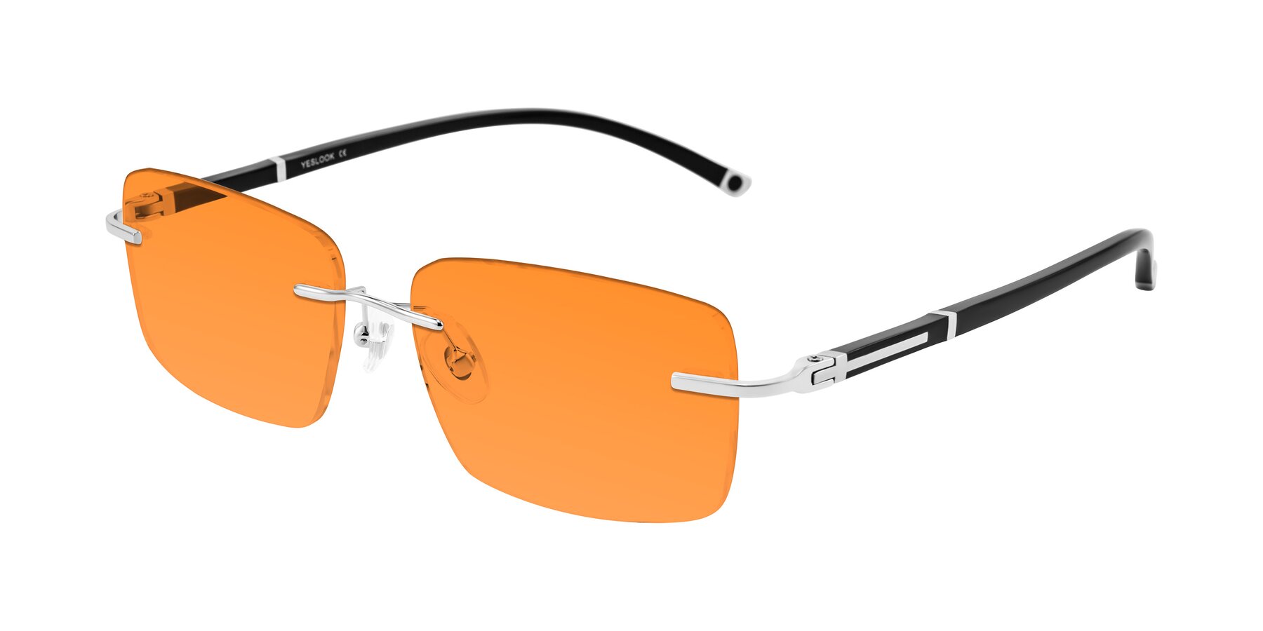 Angle of Mist in Sliver/Black with Orange Tinted Lenses