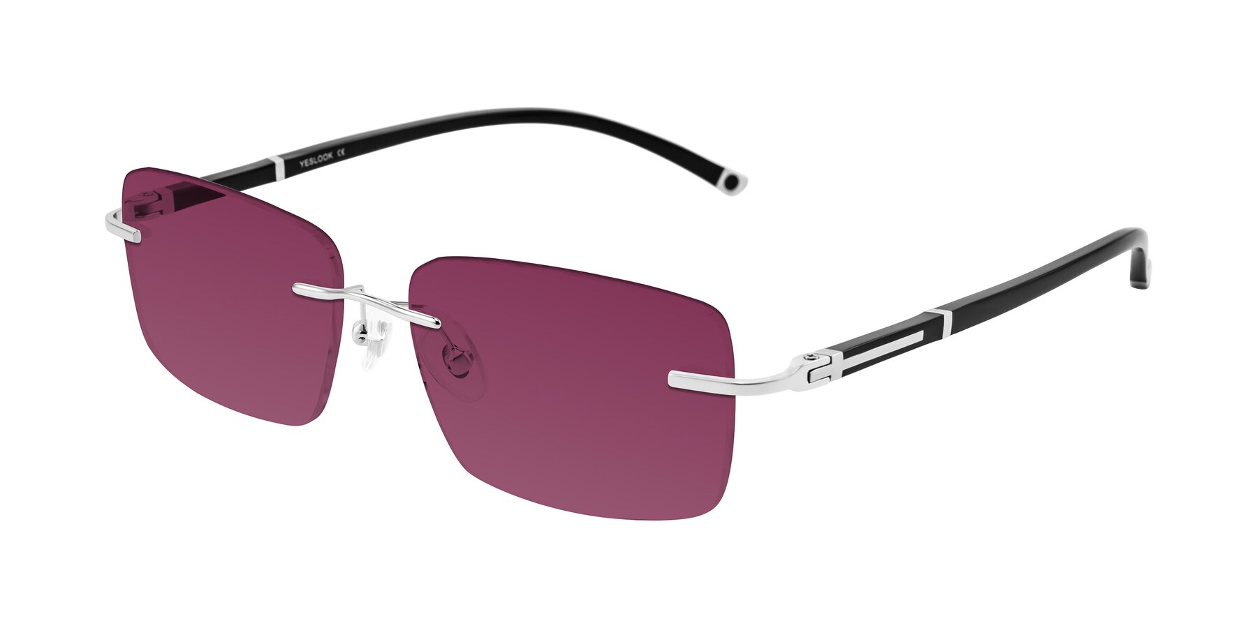 Angle of Mist in Sliver/Black with Wine Tinted Lenses