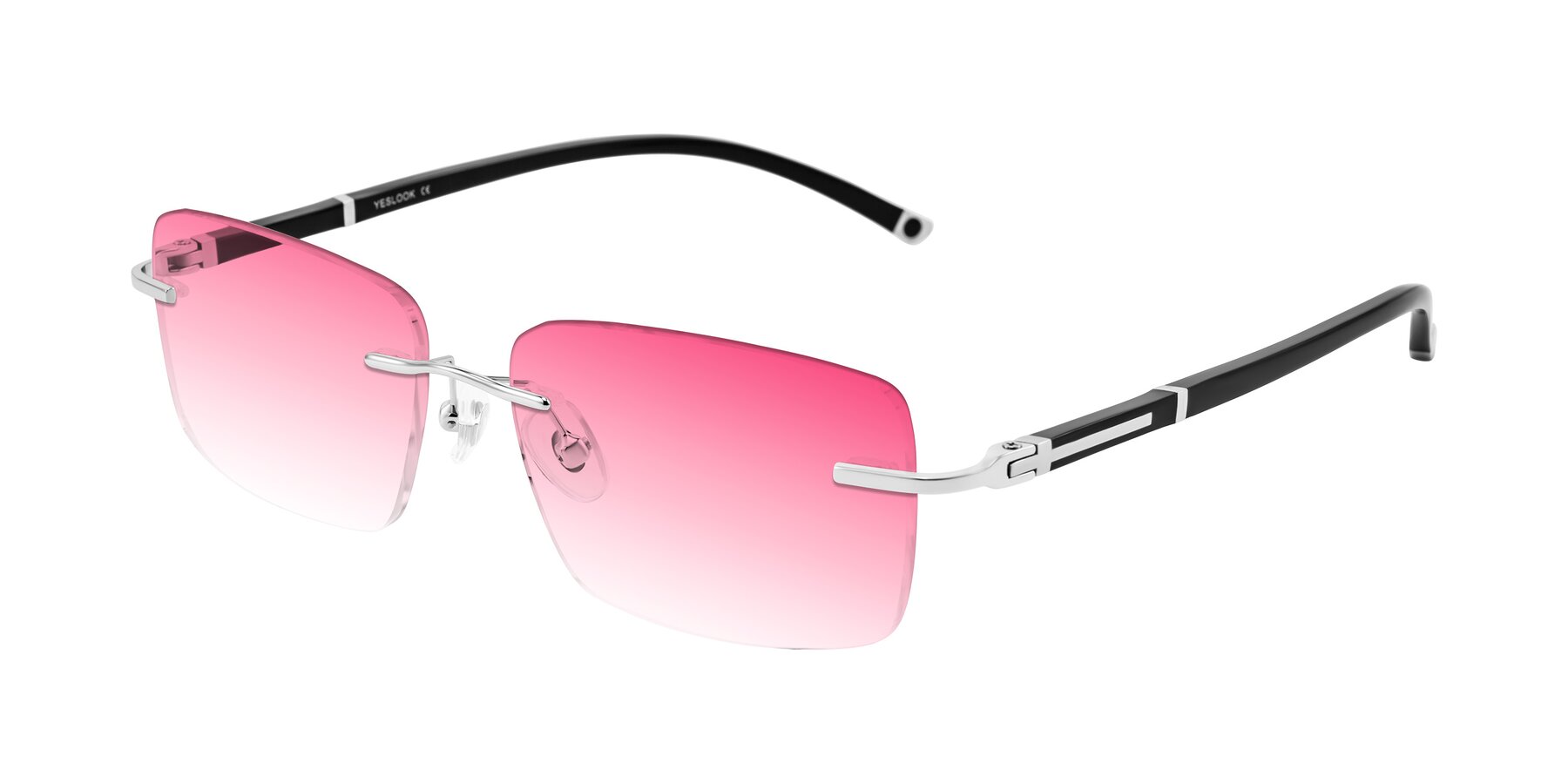 Angle of Mist in Sliver/Black with Pink Gradient Lenses