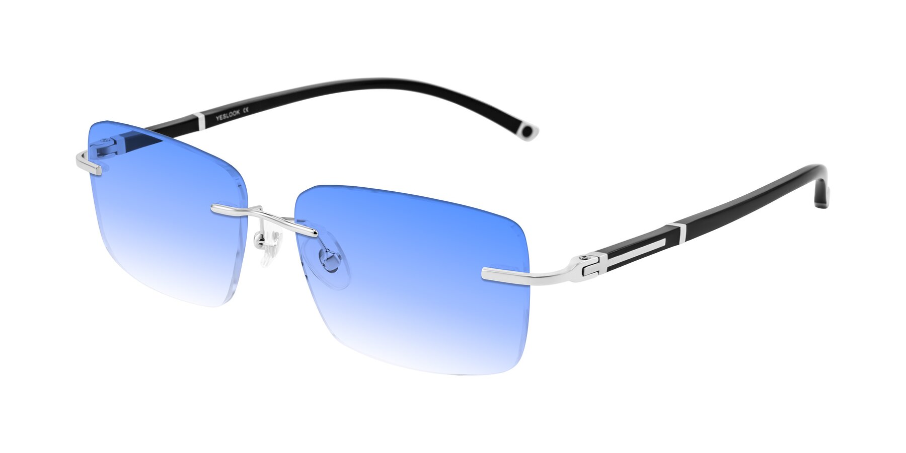 Angle of Mist in Sliver/Black with Blue Gradient Lenses
