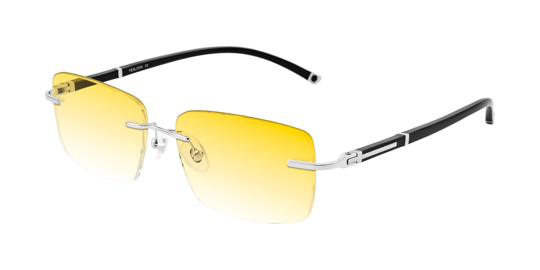 Angle of Mist in Sliver/Black with Yellow Gradient Lenses