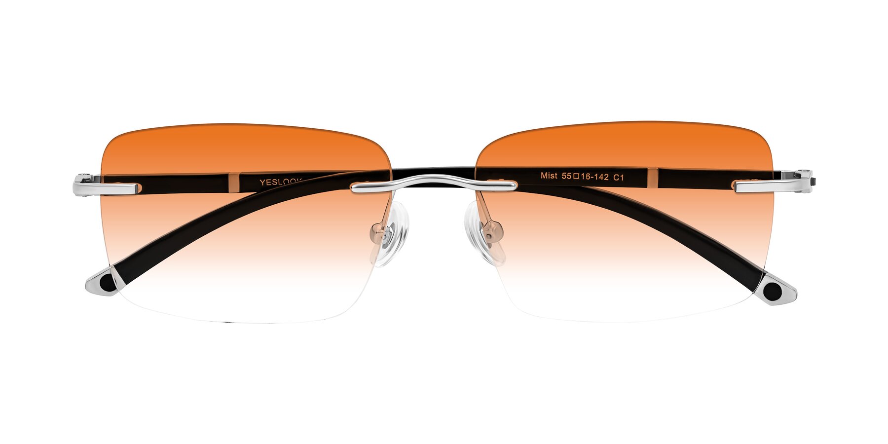 Folded Front of Mist in Sliver/Black with Orange Gradient Lenses