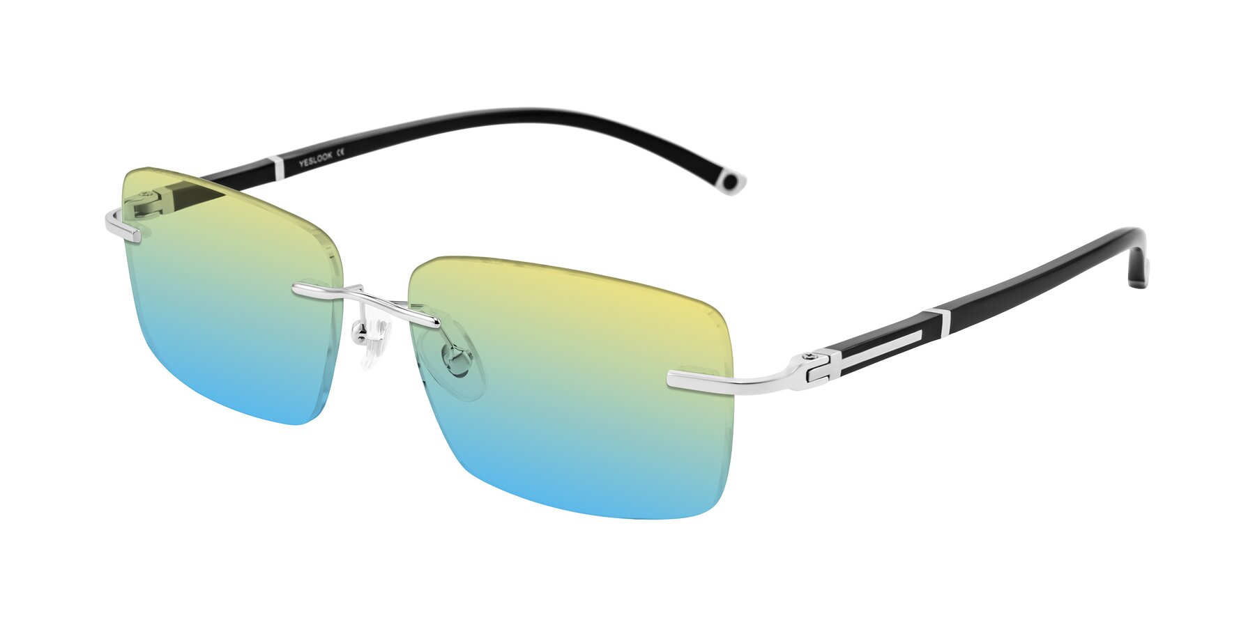 Angle of Mist in Sliver/Black with Yellow / Blue Gradient Lenses