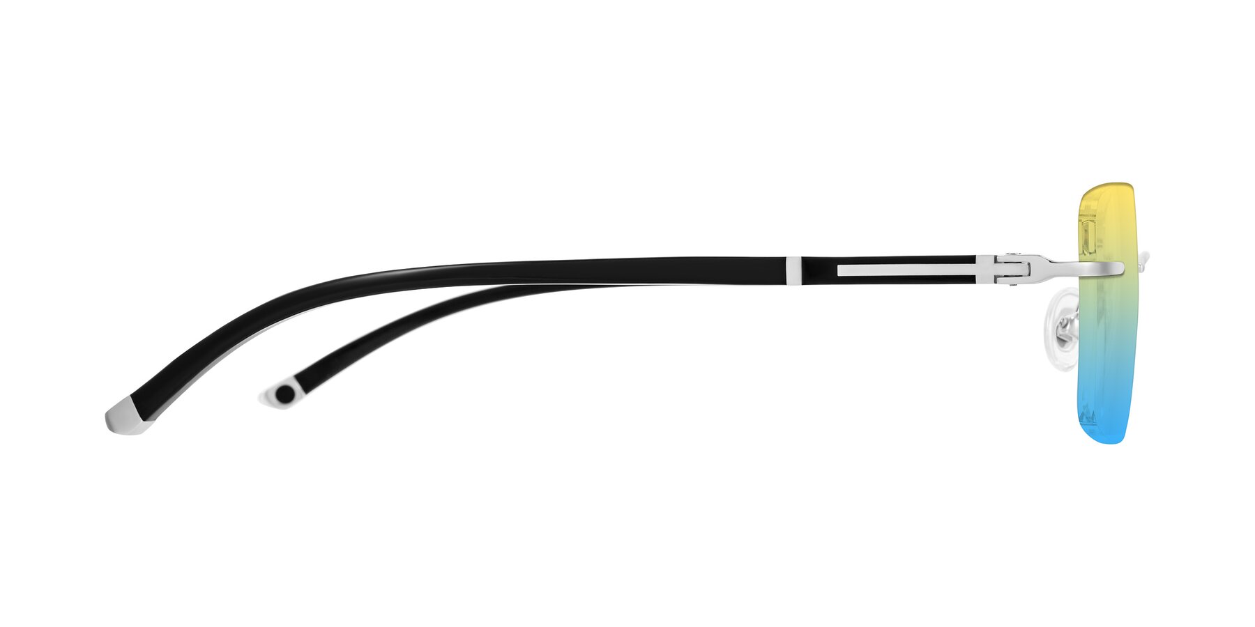 Side of Mist in Sliver/Black with Yellow / Blue Gradient Lenses