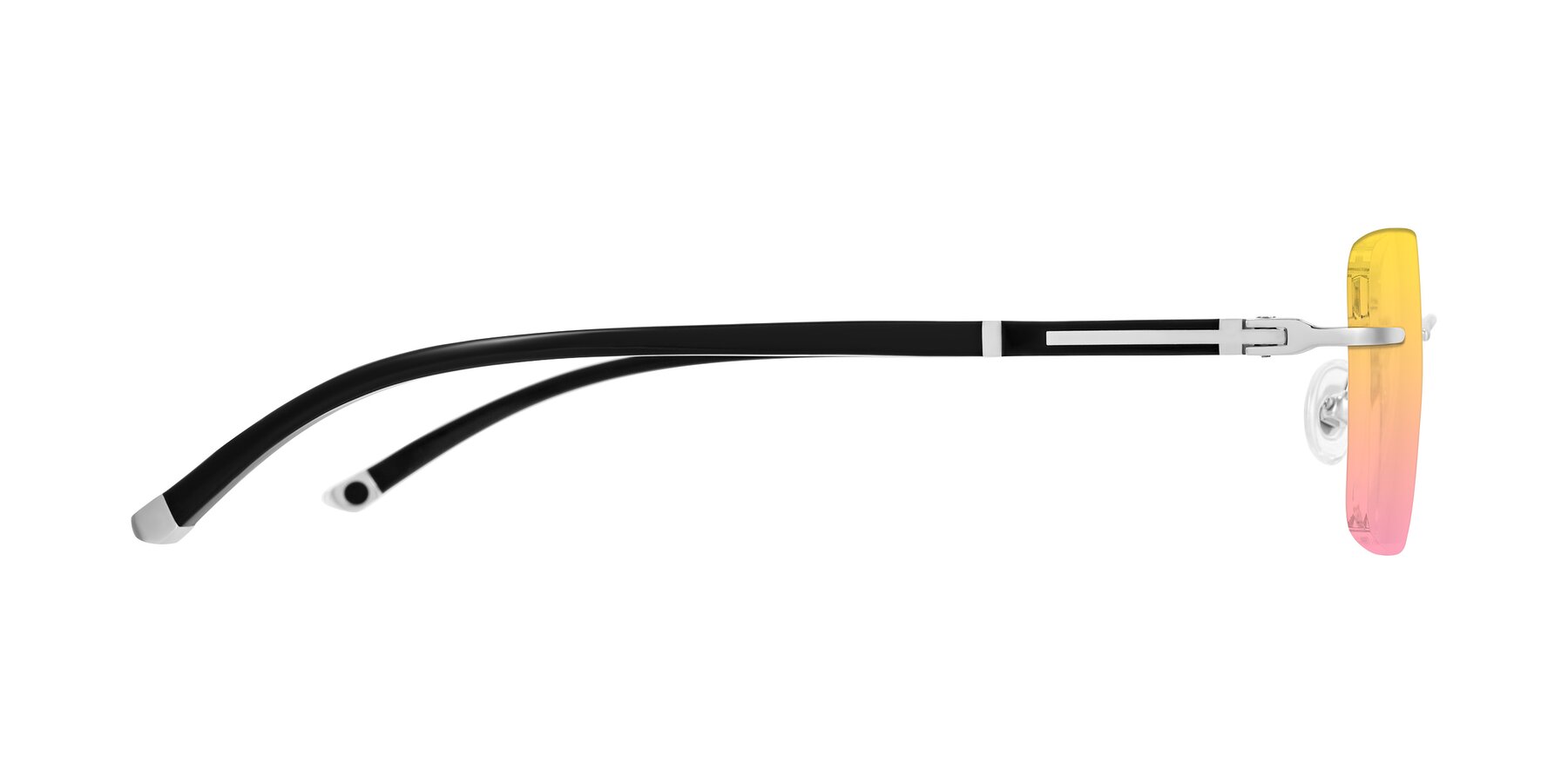 Side of Mist in Sliver/Black with Yellow / Pink Gradient Lenses