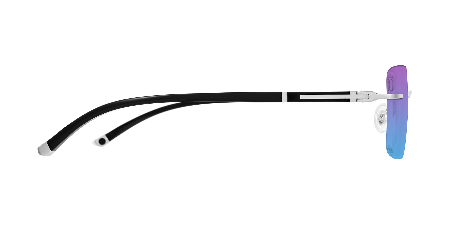 Side of Mist in Sliver/Black with Purple / Blue Gradient Lenses