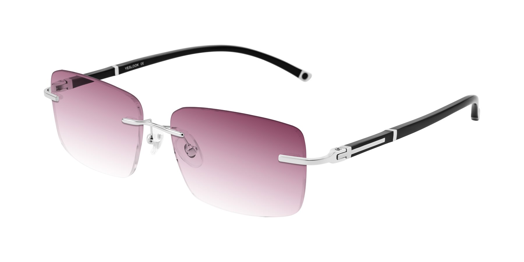 Angle of Mist in Sliver/Black with Wine Gradient Lenses