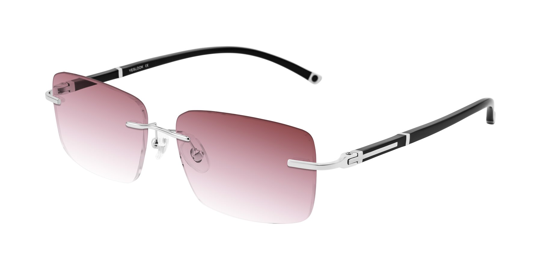 Angle of Mist in Sliver/Black with Garnet Gradient Lenses