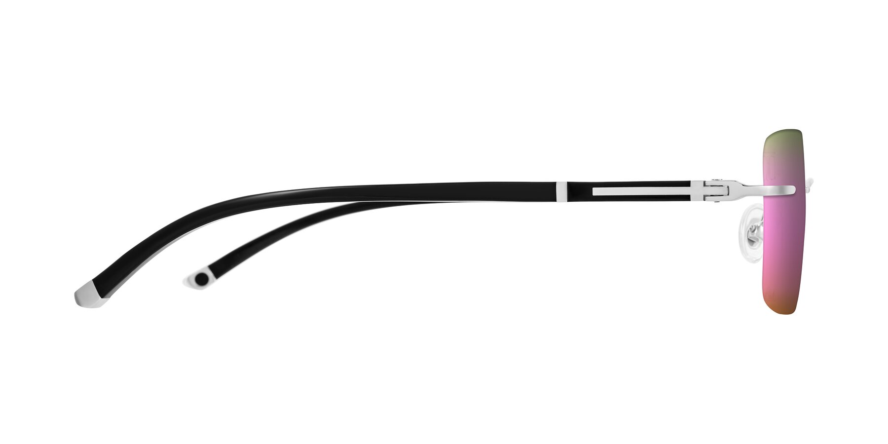Side of Mist in Sliver/Black with Pink Mirrored Lenses