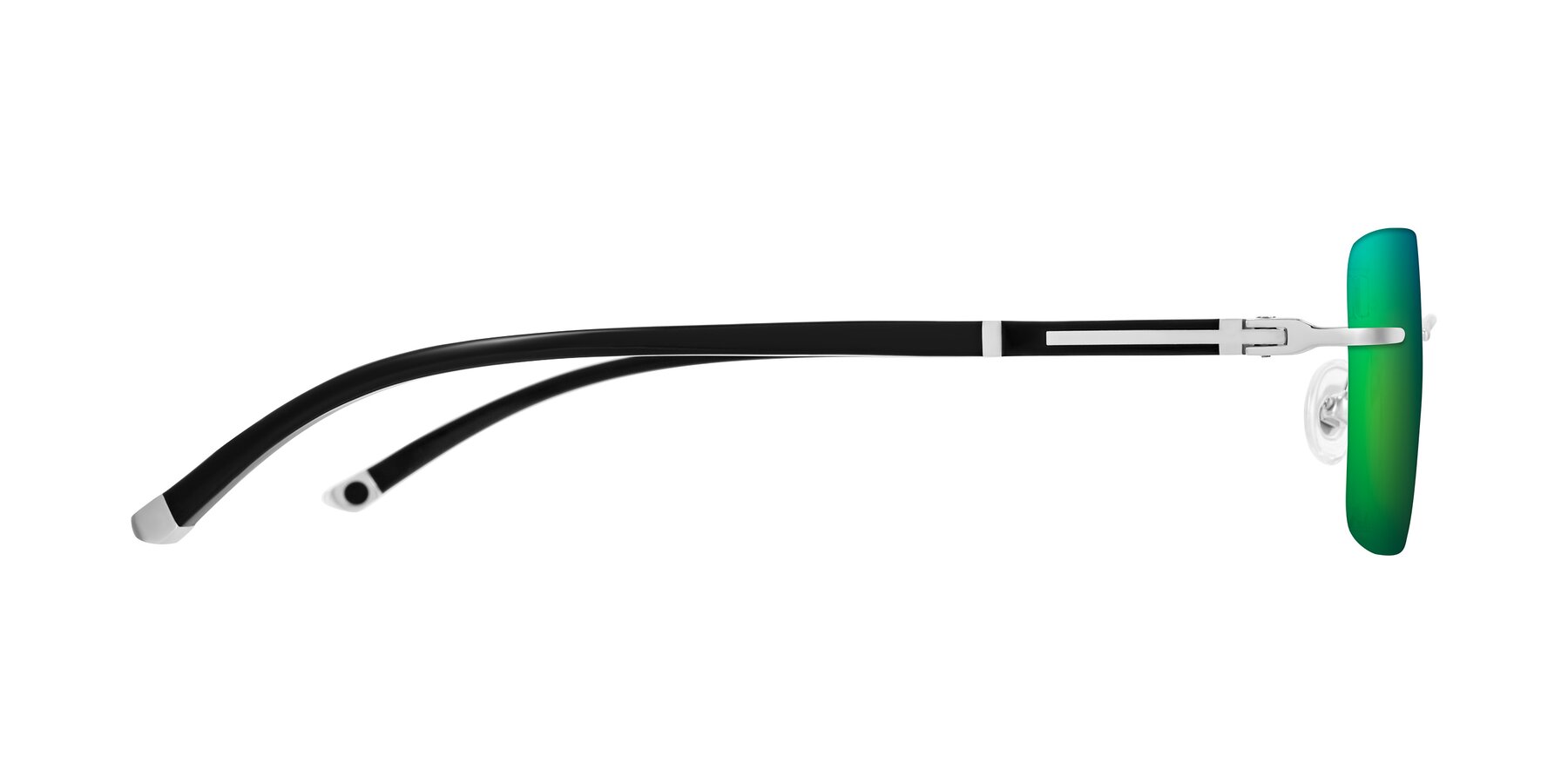 Side of Mist in Sliver/Black with Green Mirrored Lenses