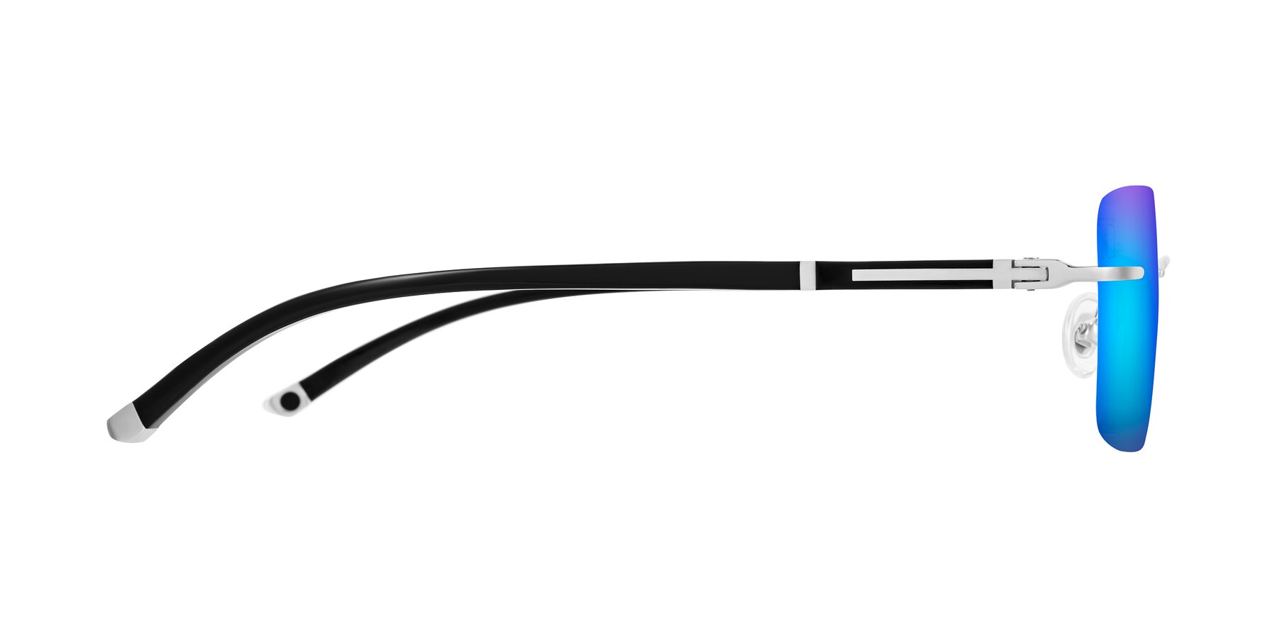 Side of Mist in Sliver/Black with Blue Mirrored Lenses
