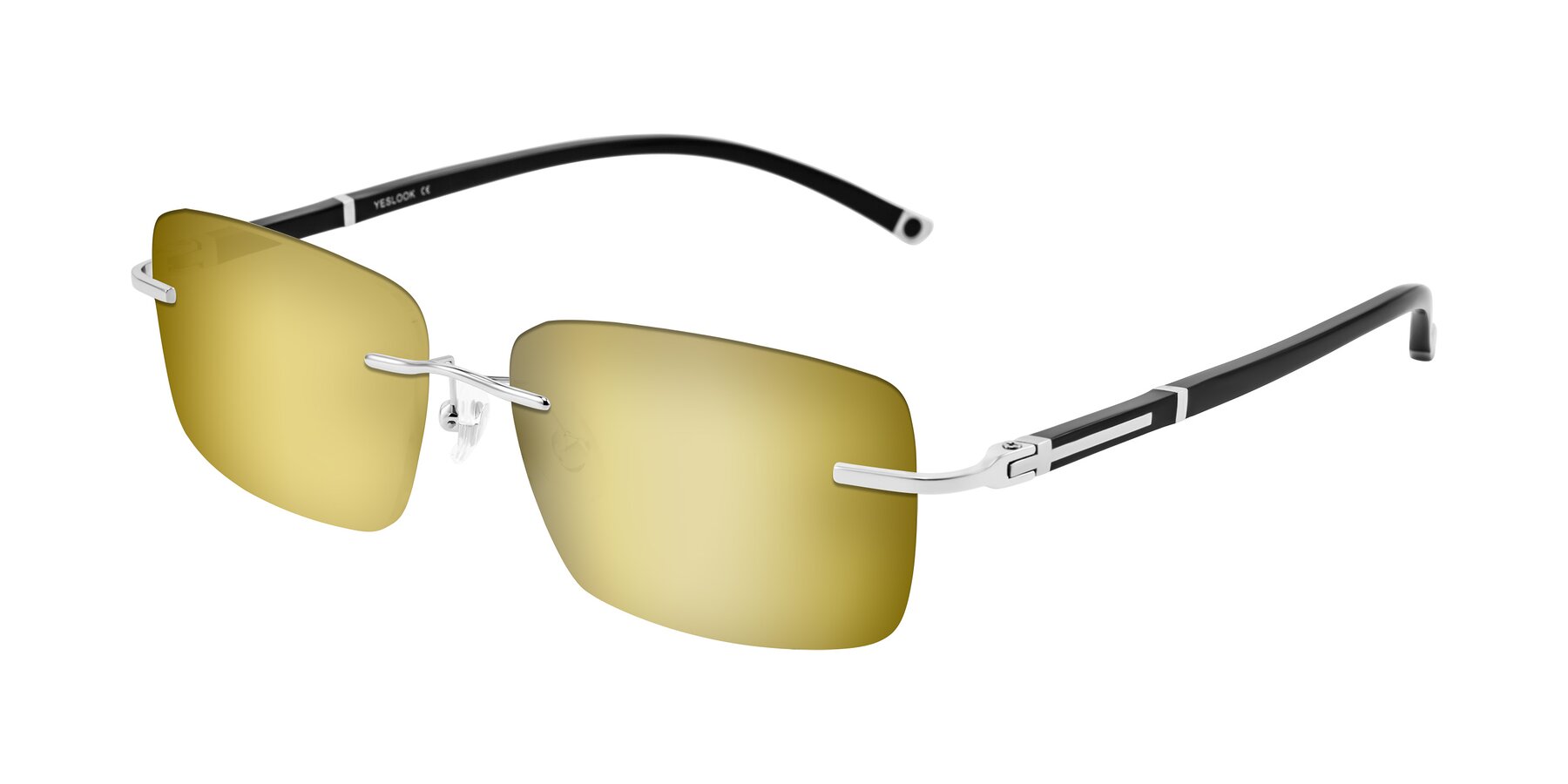 Angle of Mist in Sliver/Black with Gold Mirrored Lenses