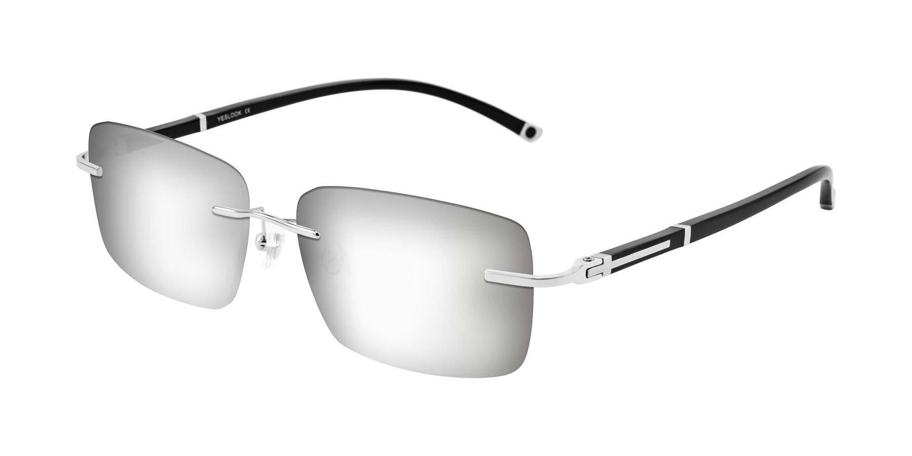 Angle of Mist in Sliver/Black with Silver Mirrored Lenses