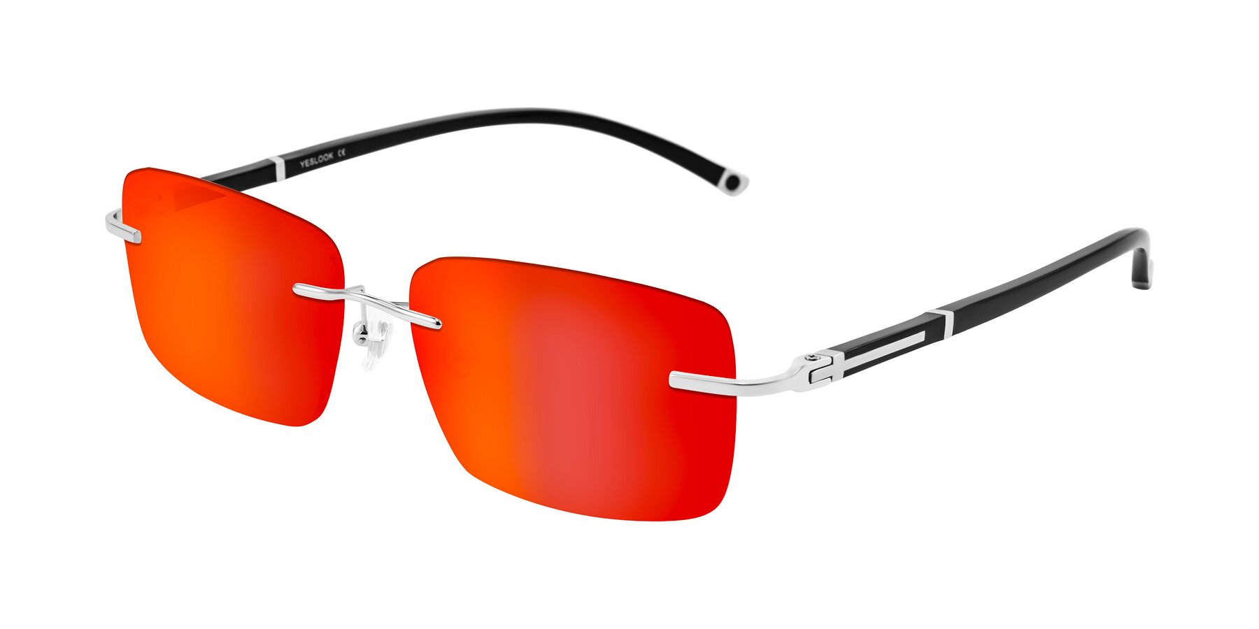 Angle of Mist in Sliver/Black with Red Gold Mirrored Lenses