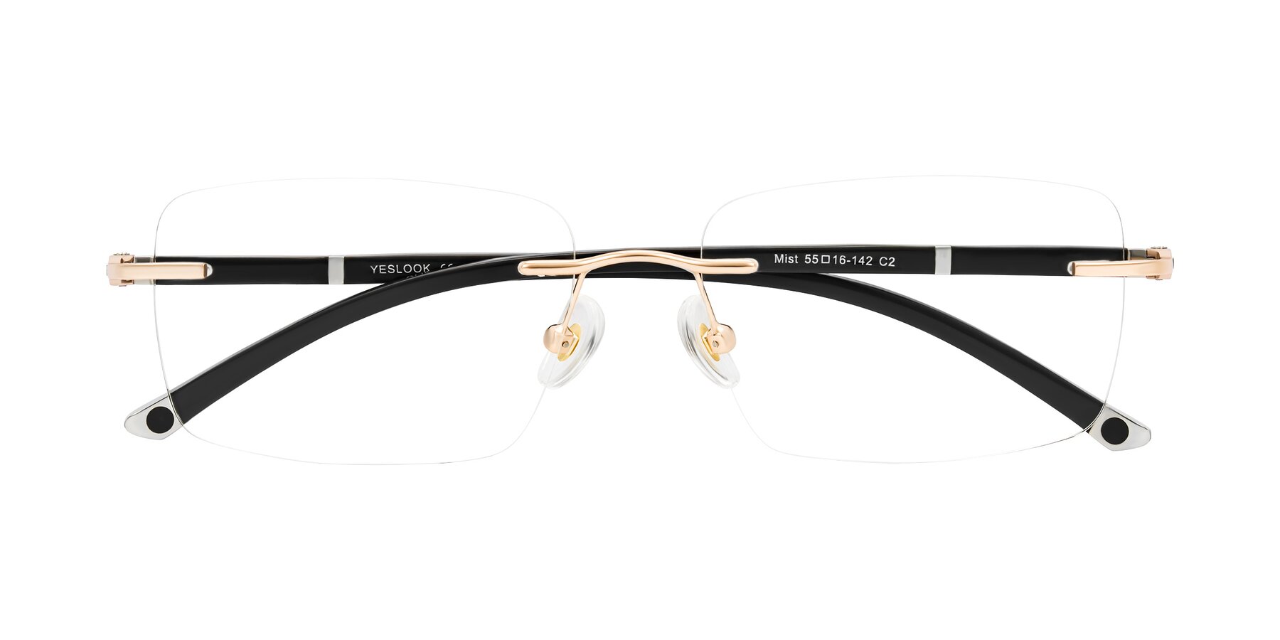 Folded Front of Mist in Rose Gold/Brown with Clear Blue Light Blocking Lenses