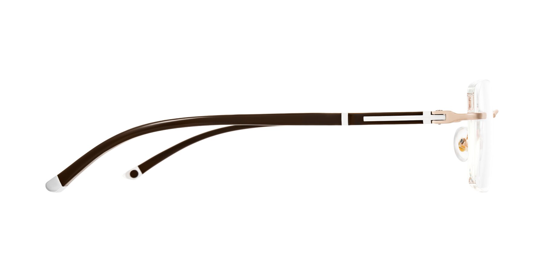Side of Mist in Rose Gold/Brown with Clear Eyeglass Lenses