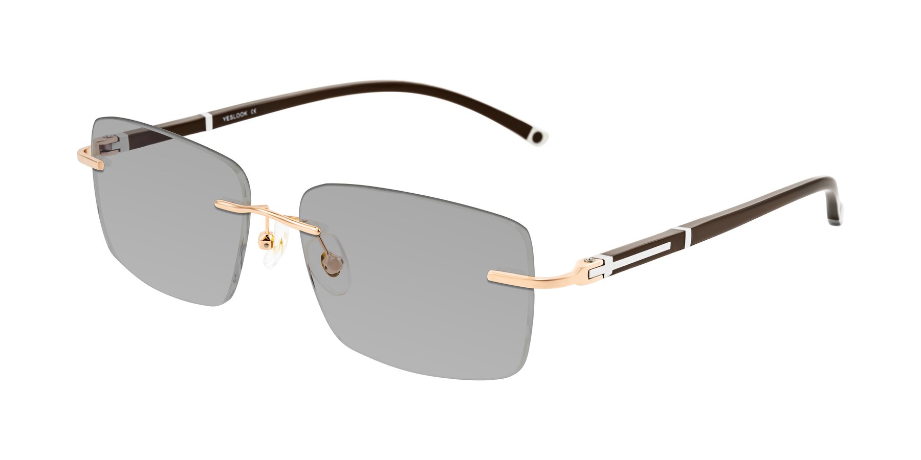 Angle of Mist in Rose Gold/Brown with Light Gray Tinted Lenses