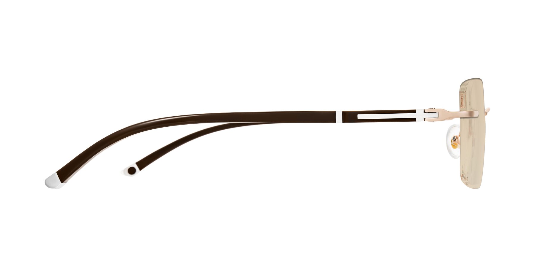 Side of Mist in Rose Gold/Brown with Light Brown Tinted Lenses