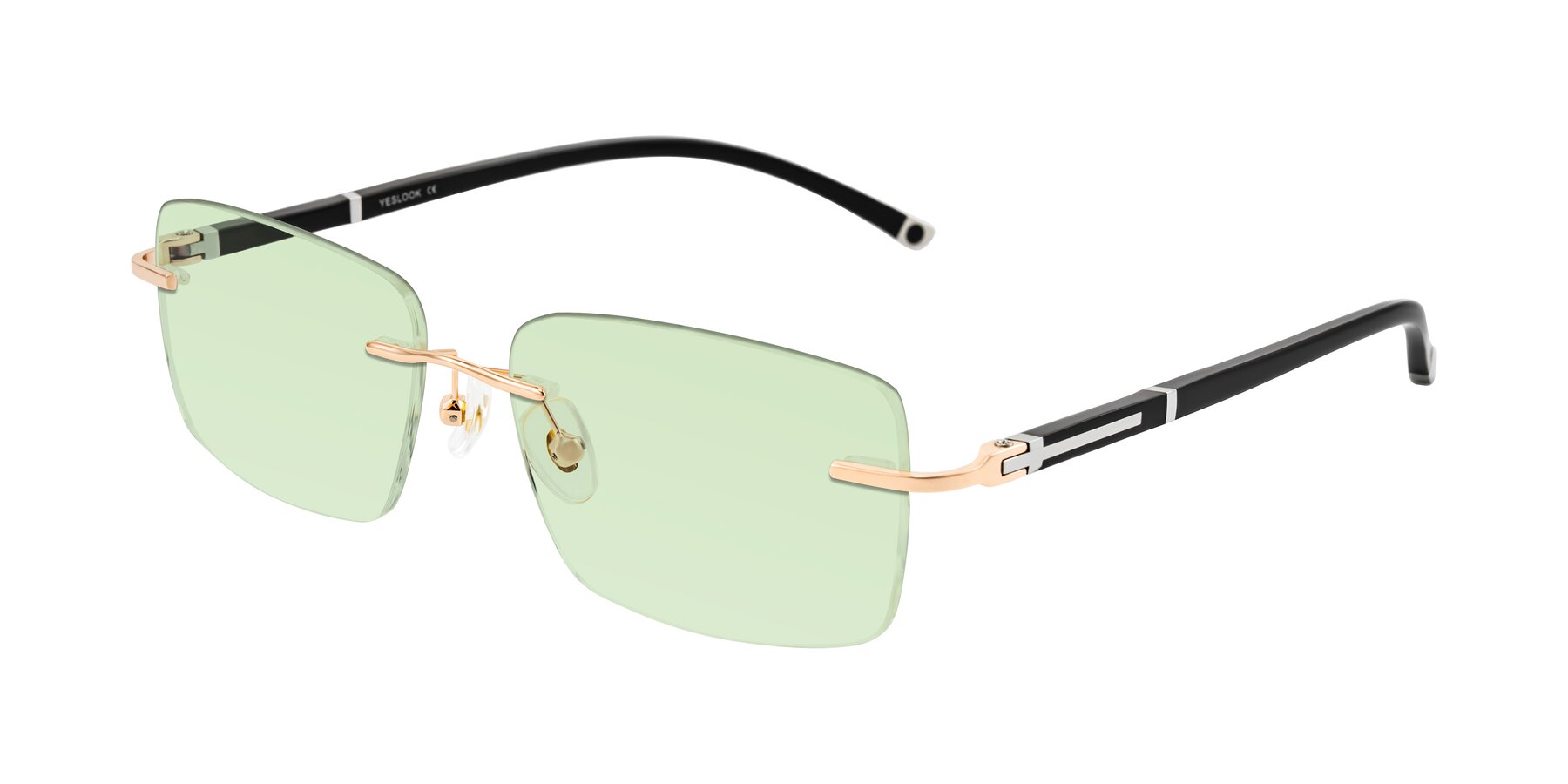 Angle of Mist in Rose Gold/Brown with Light Green Tinted Lenses