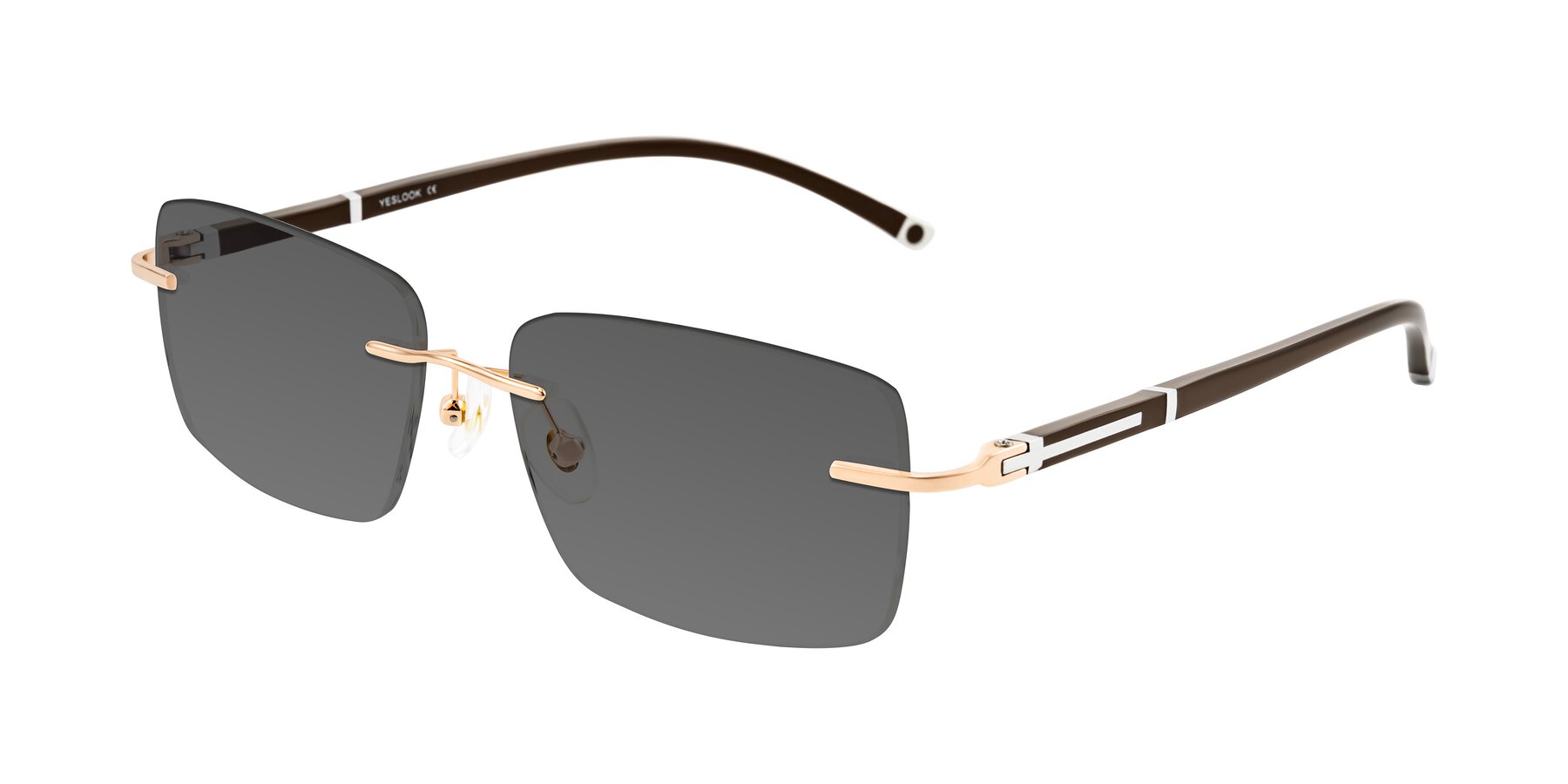 Angle of Mist in Rose Gold/Brown with Medium Gray Tinted Lenses