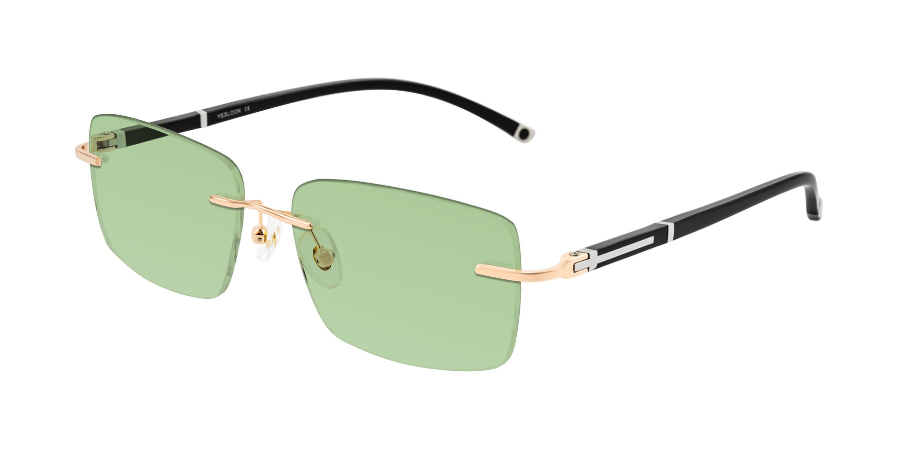 Angle of Mist in Rose Gold/Brown with Medium Green Tinted Lenses