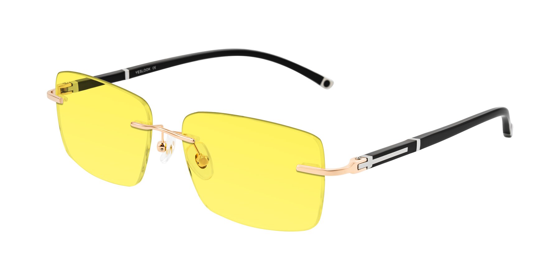Angle of Mist in Rose Gold/Brown with Medium Yellow Tinted Lenses