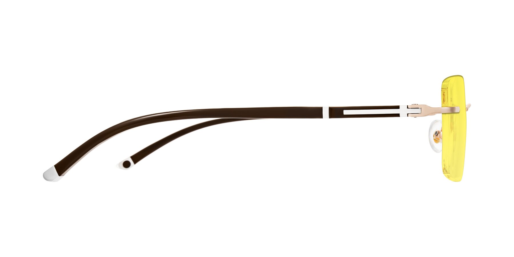 Side of Mist in Rose Gold/Brown with Medium Yellow Tinted Lenses