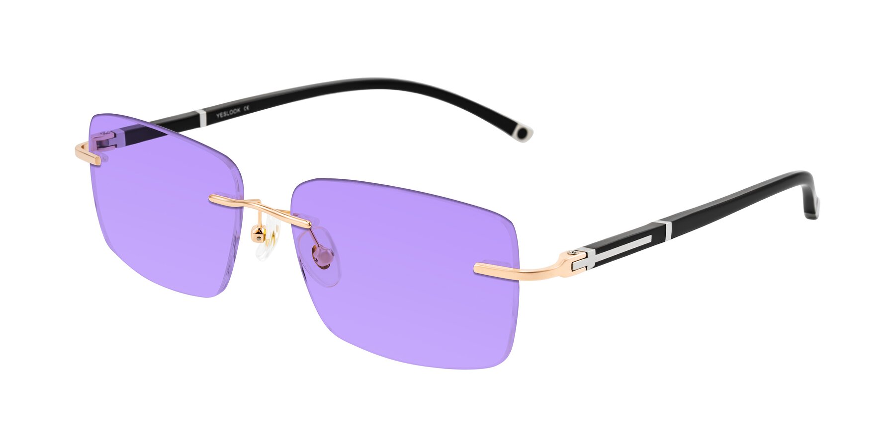 Angle of Mist in Rose Gold/Brown with Medium Purple Tinted Lenses