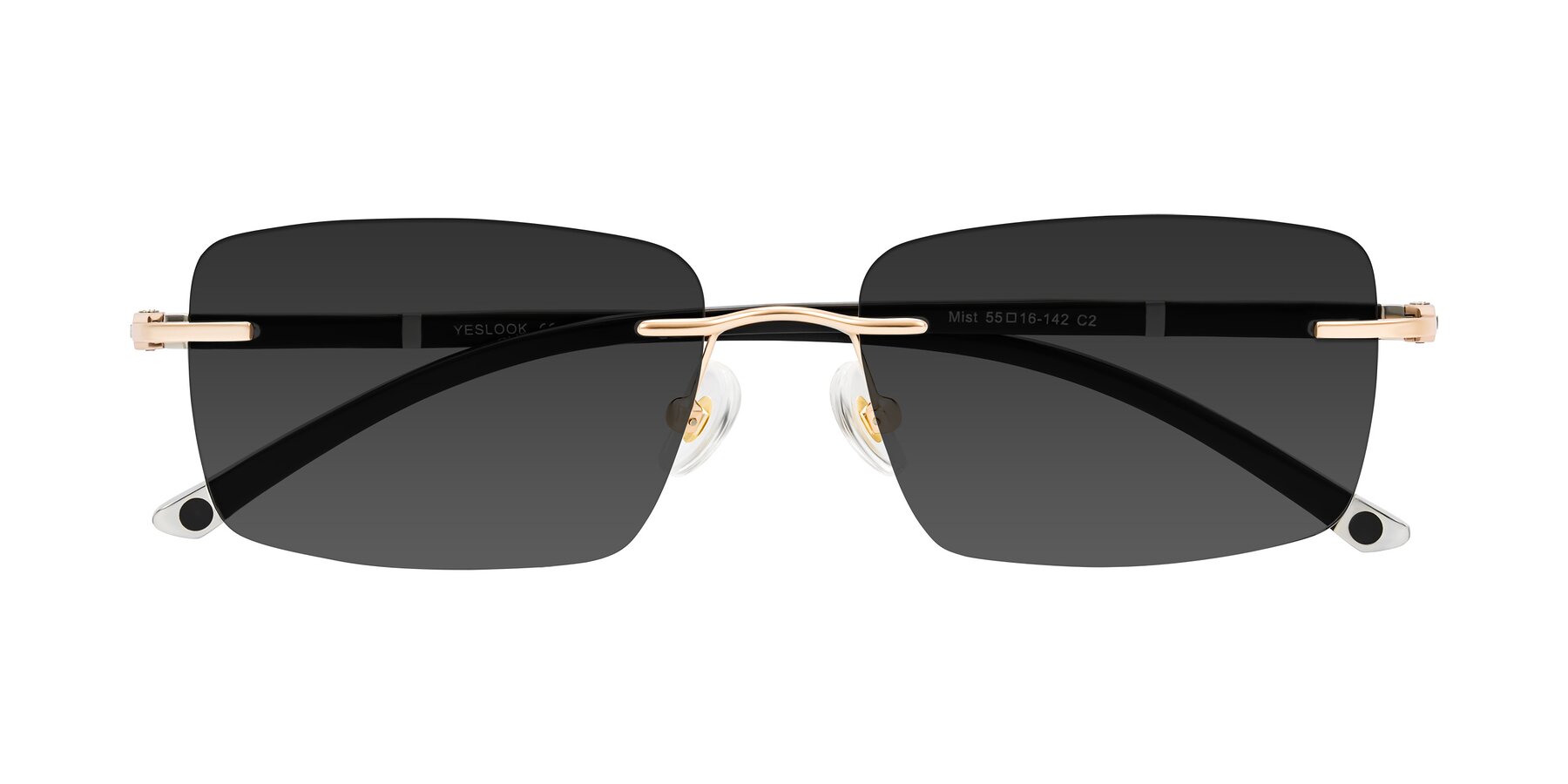 Folded Front of Mist in Rose Gold/Brown with Gray Tinted Lenses