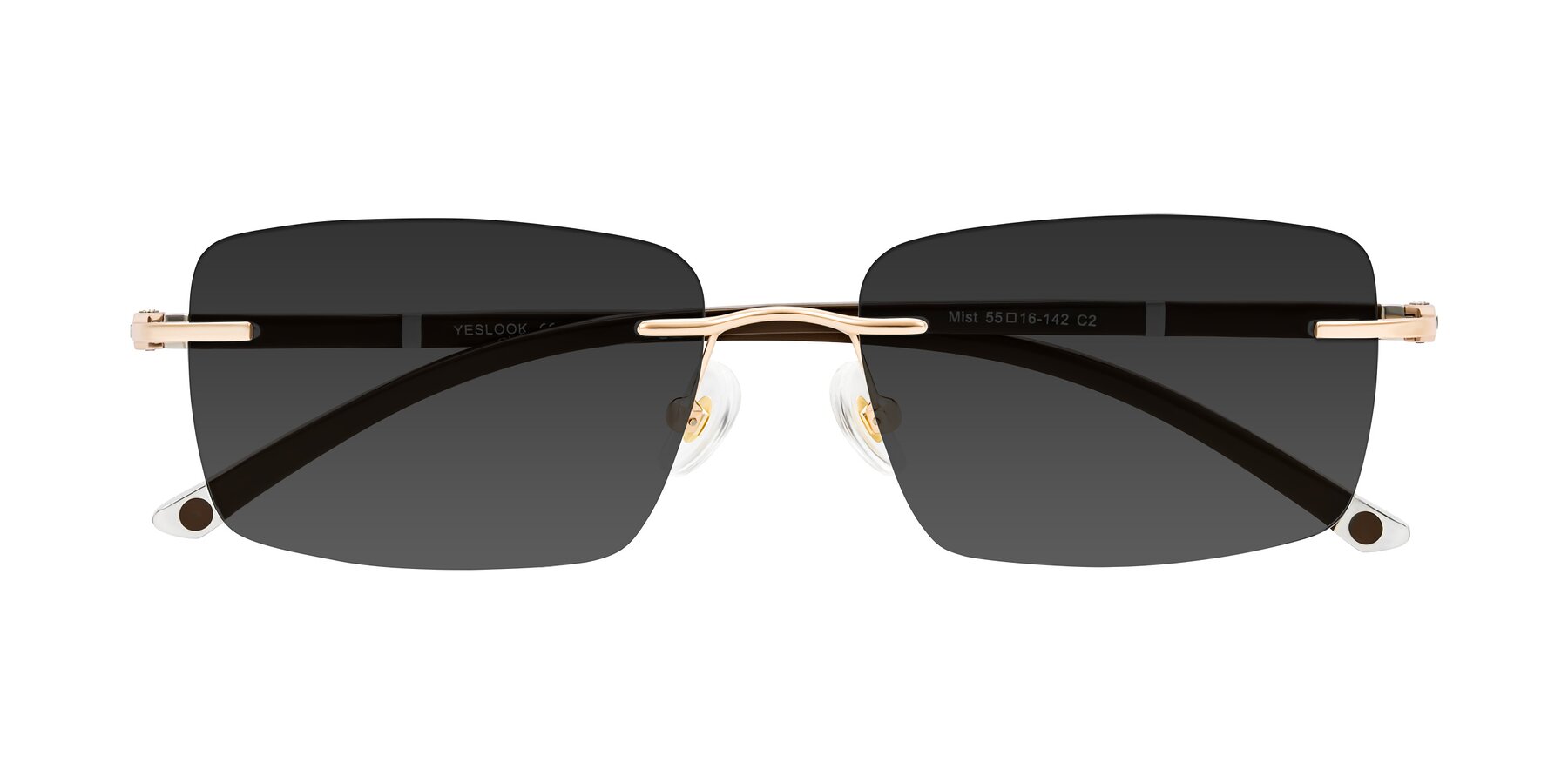 Folded Front of Mist in Rose Gold/Brown with Gray Tinted Lenses