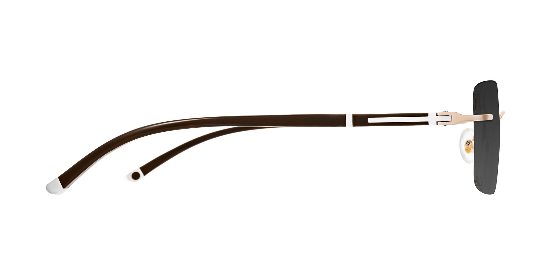 Side of Mist in Rose Gold/Brown with Gray Tinted Lenses