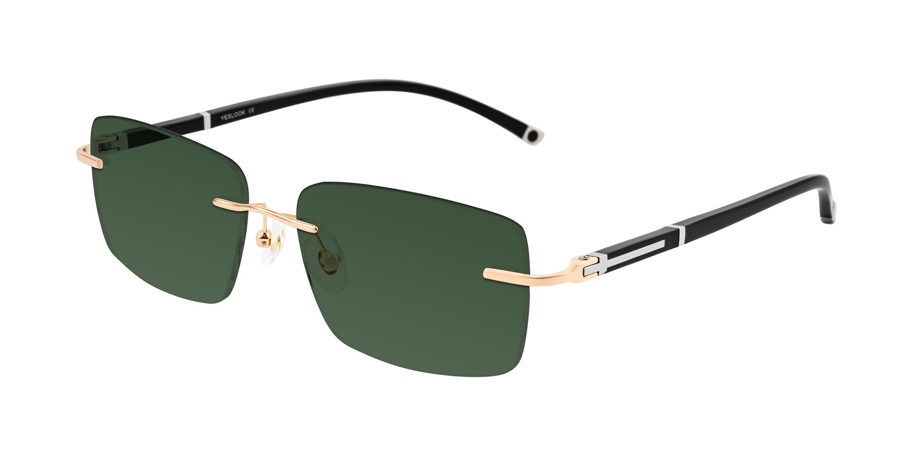 Angle of Mist in Rose Gold/Brown with Green Tinted Lenses
