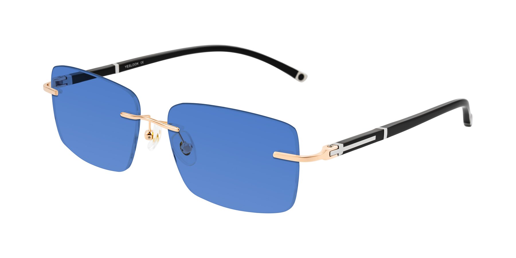 Angle of Mist in Rose Gold/Brown with Blue Tinted Lenses