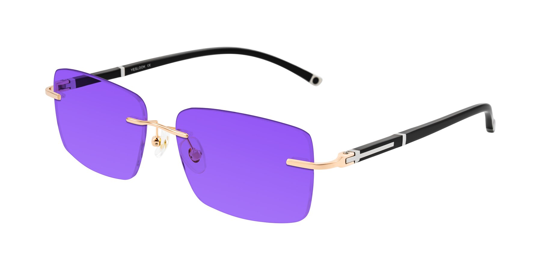 Angle of Mist in Rose Gold/Brown with Purple Tinted Lenses