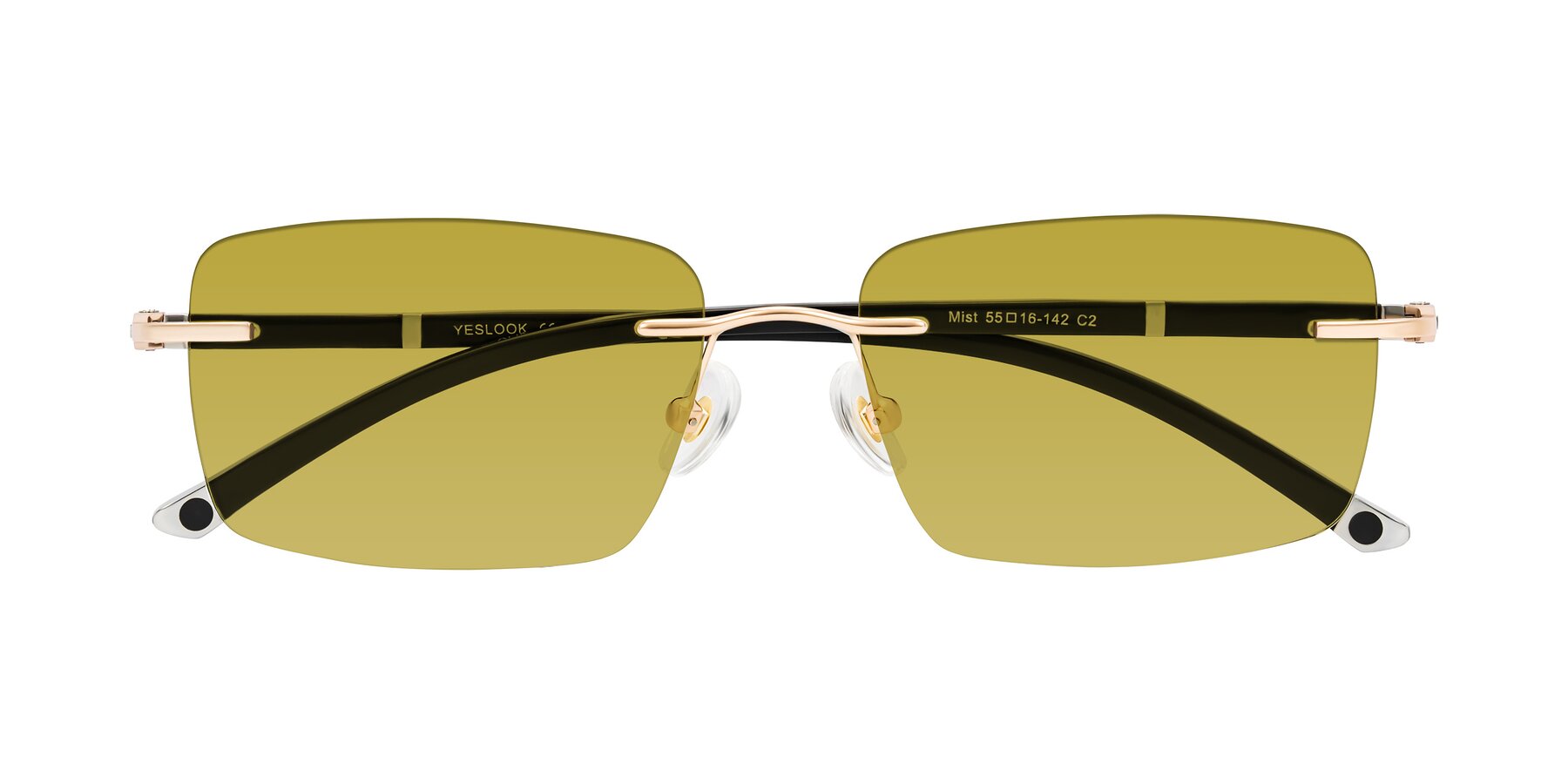 Folded Front of Mist in Rose Gold/Brown with Champagne Tinted Lenses