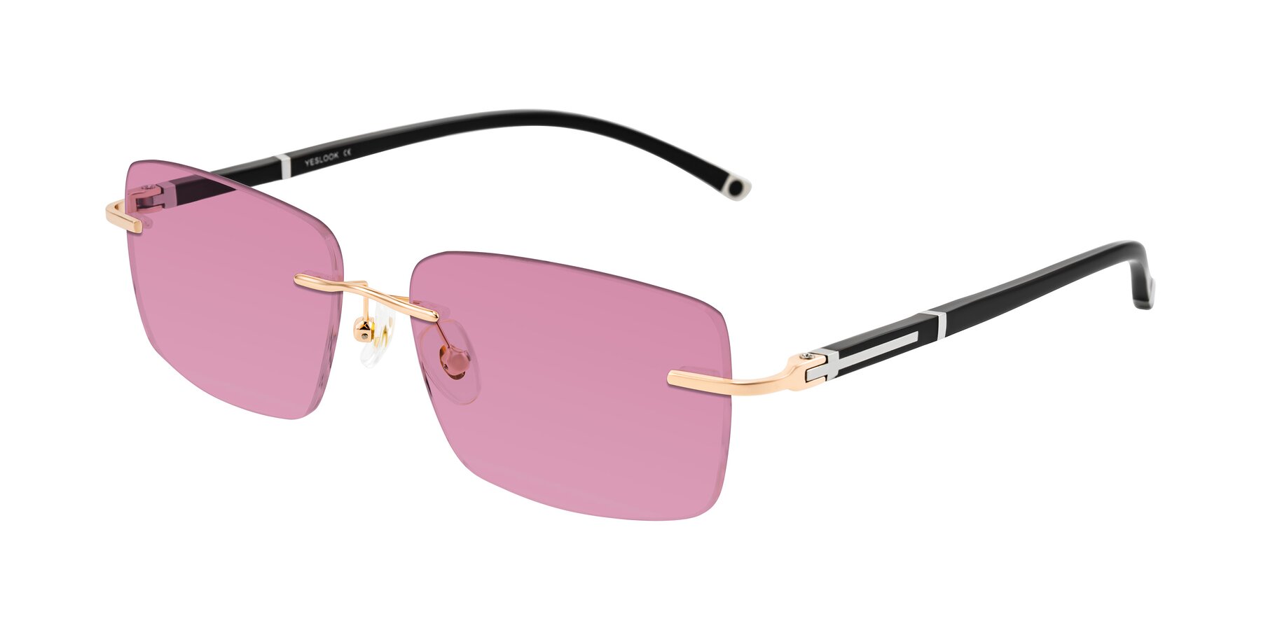 Angle of Mist in Rose Gold/Brown with Medium Wine Tinted Lenses