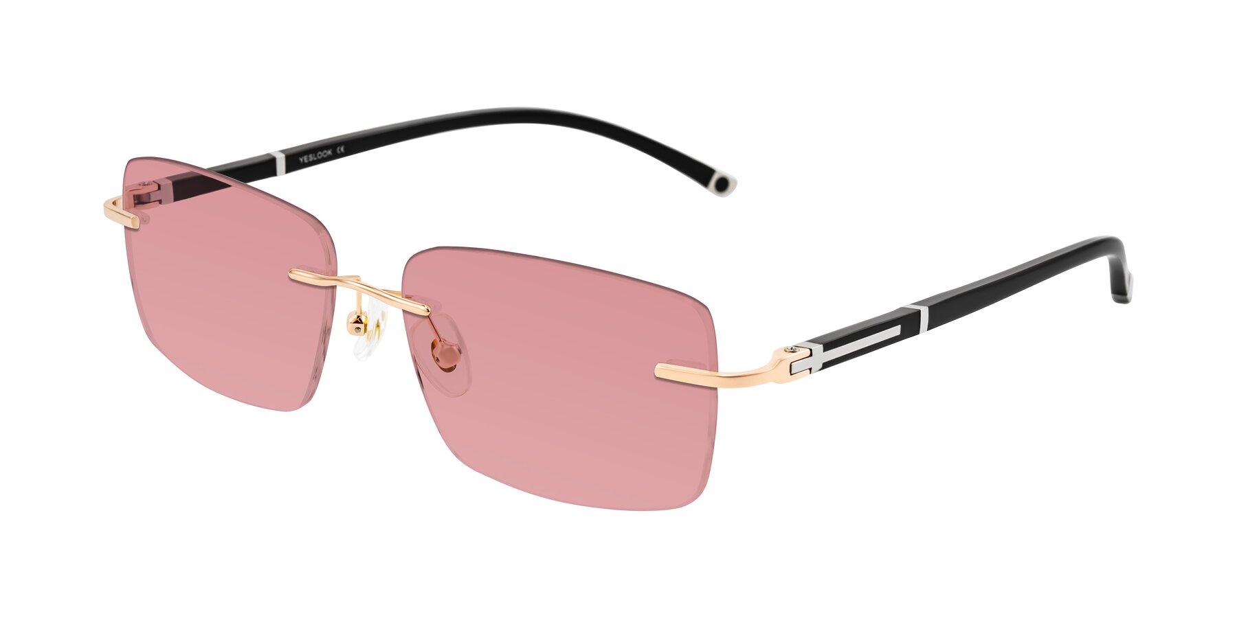 Angle of Mist in Rose Gold/Brown with Medium Garnet Tinted Lenses