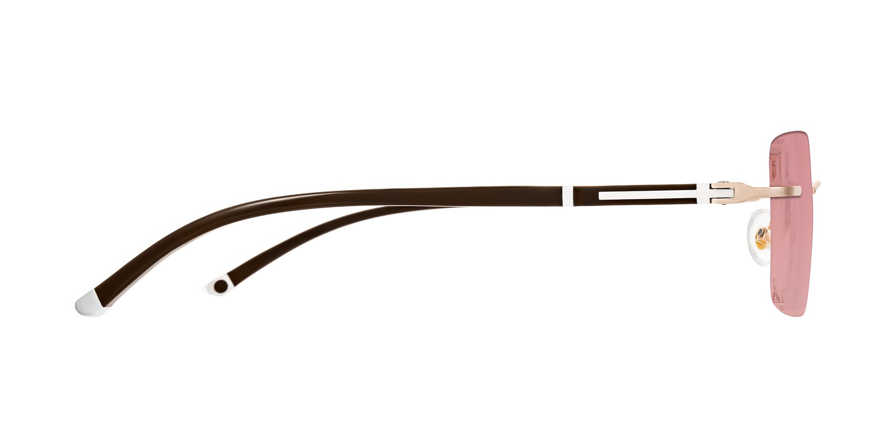 Side of Mist in Rose Gold/Brown with Medium Garnet Tinted Lenses