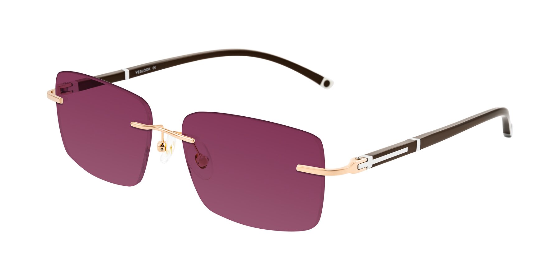 Angle of Mist in Rose Gold/Brown with Wine Tinted Lenses